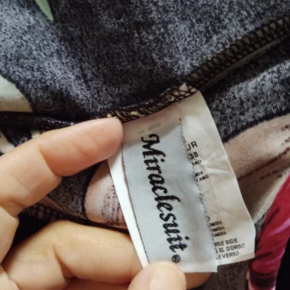 Miraclesuit Notched V Floral Print One Piece Swimsuit - Picture 11 of 15